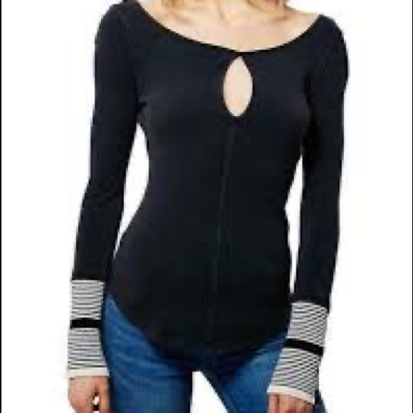 Free People Tops - 🖤Free People🖤 We The Free Mod Striped Cuff Thermal Top